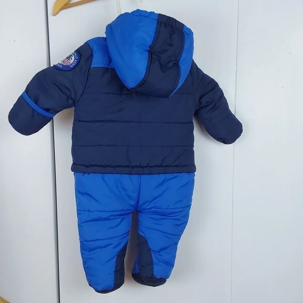 U.S POLO Assn Blue SnowSuit Logo Designer Baby Sz.6/9 Months